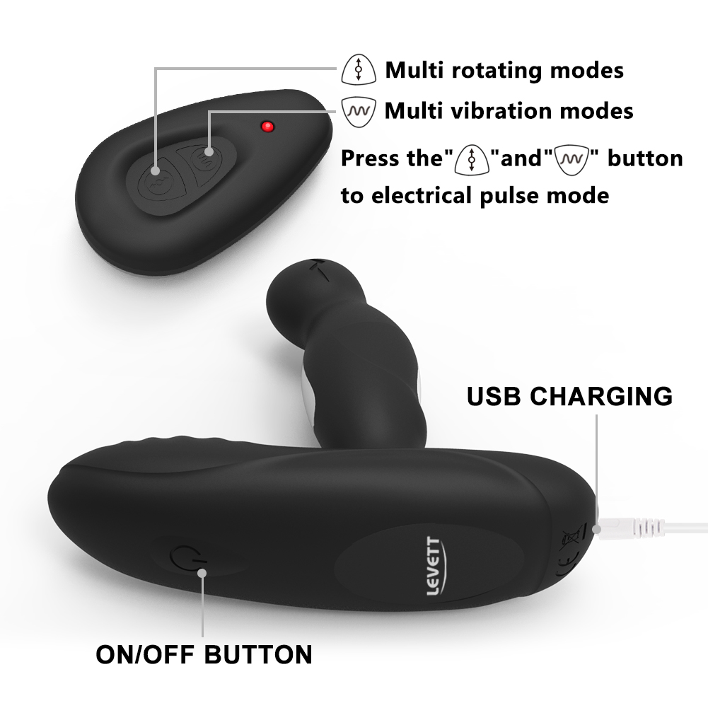 Electric Shock Rotating Prostate Massager with Remote