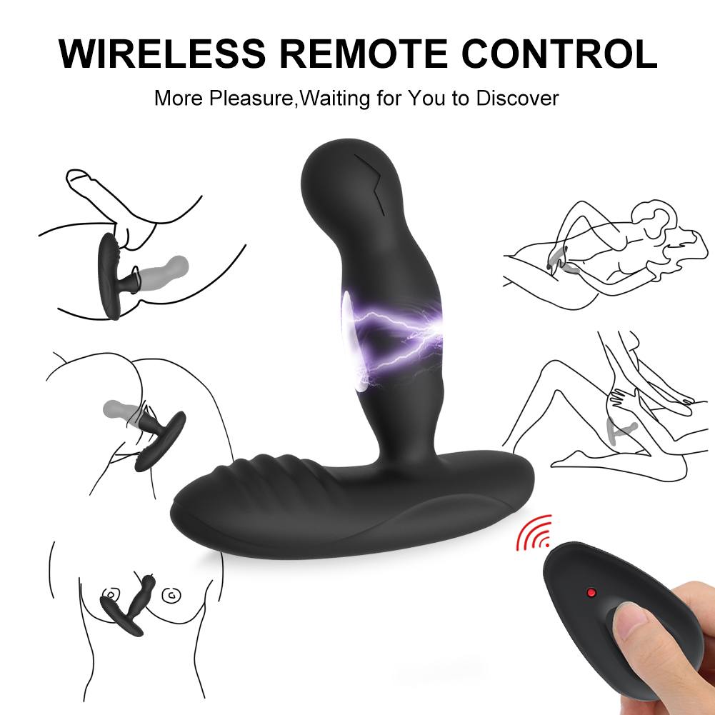 Electric Shock Rotating Prostate Massager with Remote