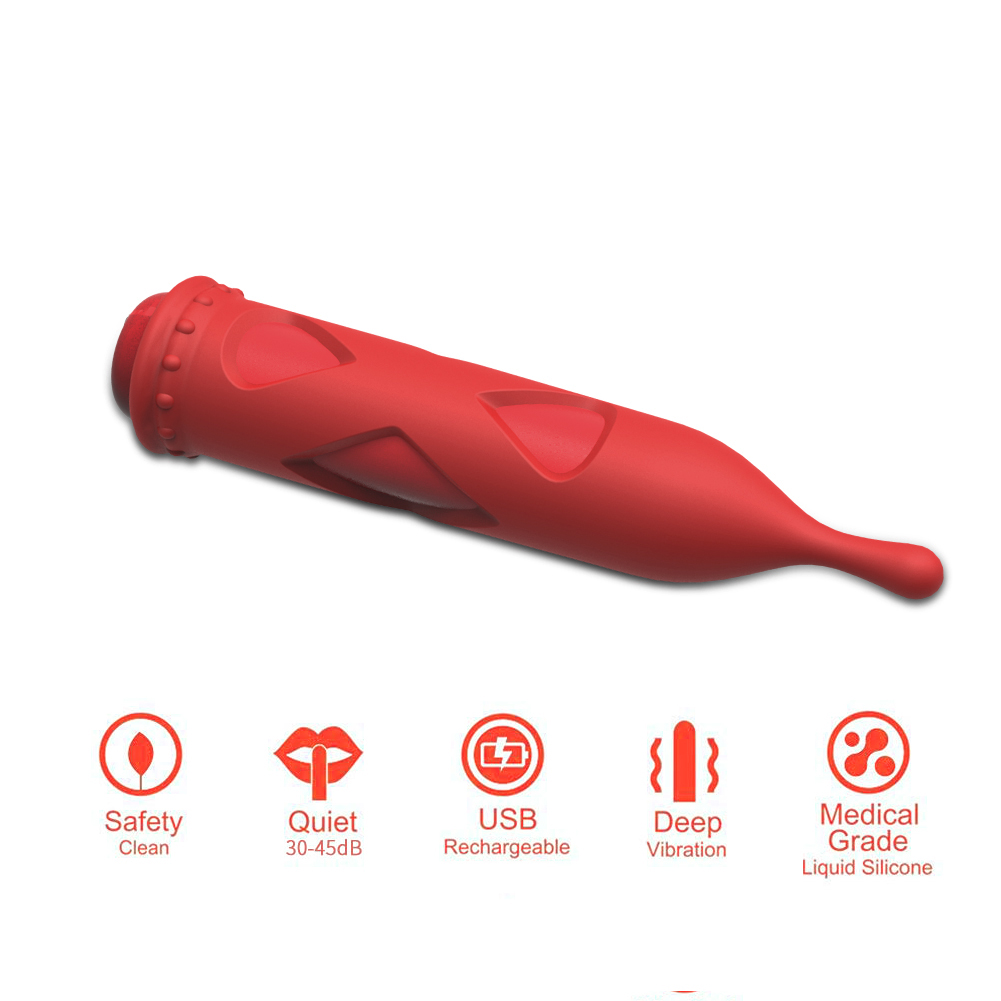 2-in-1 Textured Silicone Bullet Massager
