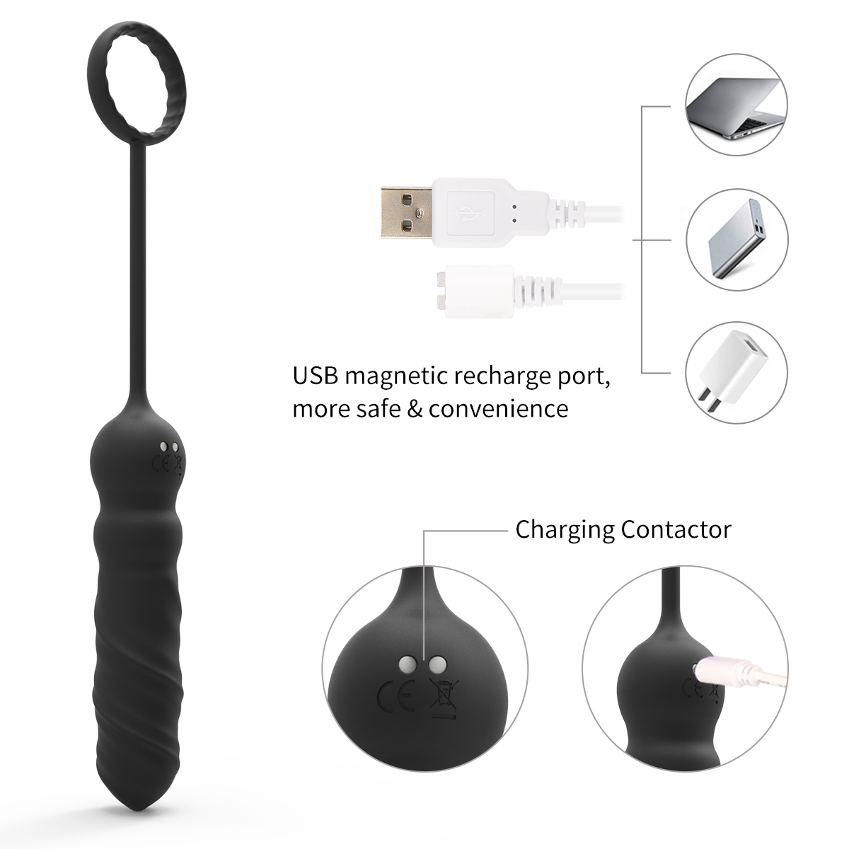 Anal Plug Small Stick With Cock Ring Wireless Remote Control